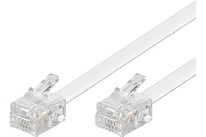 Goobay 93065 Cavo di Collegamento Modulare, Telefonico, Bianco, 15m Lunghezza del Cavo