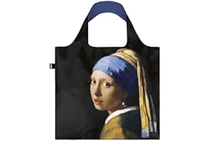 Loqi Torba Vermeer Girl Pearl Recyclable, biała, 50x42cm, torba poliester z recyklingu, wodoodporna i zmywalna