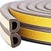 Price comparison product image Bro Door Window Draught Excluder Strip Foam Seal Weather Stripping EPDM Tape Adhesive Rubber Gasket Soundproofing Weatherstrip, 9mm x 6mm x 3 Meters, 4 Seals Total 12M (D type, Brown)