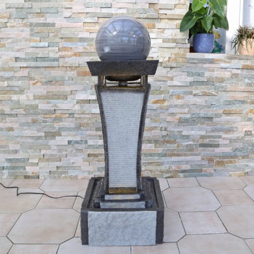 Design Springbrunnen DSB4 mit drehender Kugel und LED Beleuchtung für Innen und Aussen Zimmerbrunnen Zimmerspringbrunnen