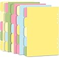 25pcs A5 Binder Dividers, A5 6-Hole Punched Colorful Ring Binder Divider, Loose-Leaf Page Dividers for A5 Notepad