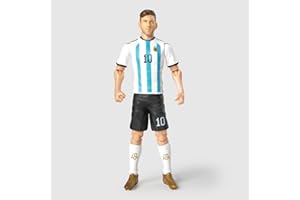 Megableu - Figurine Foot Messi - 20 cm - Grande Figurine Footballeur Réaliste & Articulée - Licence Officielle -10 Points d’Articulation - Jouet Football Equipe Argentine - Idée Cadeau Fans Messi