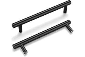 goldenwarm 18 Stück 128mm Schrankgriffe Schwarz Griffe Möbel für Küchenschränke Türgriffe Küche Küchengriffe Möbelgriffe Edelstahl Schubladengriffe