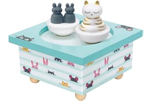 Trousselier 6295011 Spieluhr mit tanzenden Figuren für Kinder, Katze und Maus, magnetisch, Musikbox, Musikspieluhr