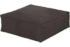 Loft 25 Large Bean Floor Garden Slab Cushion Stool Pouffe in Dark Grey, Great for Indoors and Outdoors. Ideal for Relaxing and Occasional seating, Made from Water Resistant Material