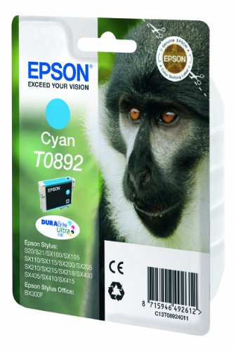 Epson T0892 Affe, wisch- und wasserfeste Tinte (Singlepack) cyan - 2