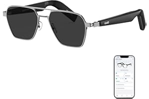 GetD AI Smart Bluetooth Glasses for Men and Women, Voice Controlled Open Ear Style 3-in-1Smart Glasses for Listening to Music and Calls with Built in Speakers, IPX4 Waterproof Bluetooth Audio Glasses