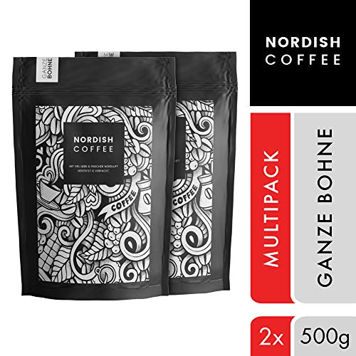 Nordish.Coffee Lively - 1 kg Kaffeebohnen - Premium Kaffee Ganze Bohnen - Fair und Direkt - Schonend und Frisch in kleinen Mengen nahe Hamburg Geröstet