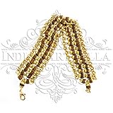 Indian Art Villa Brass Rudraksh Bracelete, for Men/Women, Healing and Meditation Purpose, 8'' Inch Length, Gold