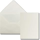 FarbenFroh by GUSTAV NEUSER Set di 50 biglietti singoli con buste DIN A6/C6, colore bianco naturale (crema), 14,8 x 10,5 cm, 