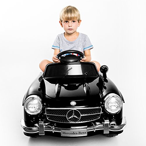 Preisvergleich Produktbild Elektroauto Kinderauto Elektrofahrzeug MP3 Fernbedienung für Kinder Mercedes-Benz 300SL Schwarz mit Fernsteuerung (Schwarz)