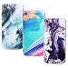 Produktbild ToneSun Hülle für iPhone7G (4.7 inch) / iPhone8, 3X Gemalt Handyhülle Case, Silikon Schale Schutzhülle Handytasche Crystal Clear Durchsichtig Cover in Tsunami + lila und weißer Marmor + Farbspray