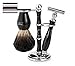 Luxury Wet Shaving Gift Set Kit - Double Edge Safety Razor, Badger Brush , Stand