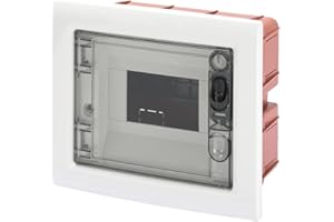 Gewiss Centralino Protetto, da Incasso, Porta Trasparente Fumé con Telaio Estraibile, 6 Moduli IP40, GW40603