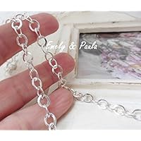 Gliederkette XL 70cm 80cm 90cm versilbert BasisKette Karabiner Designerkette