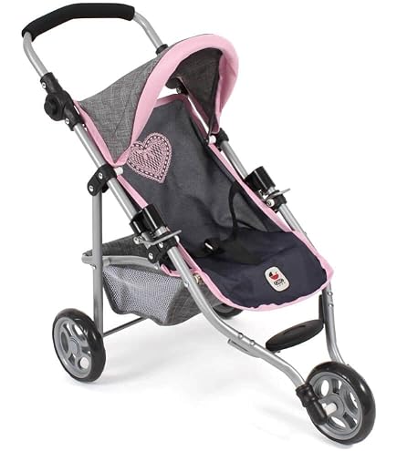 Poussette Poupée Bayer Chic Leon - Poussette Jogging Gris Et Menthe