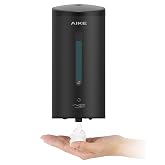 AIKE FoamCore Automatic Foam Soap Dispenser, Commercial Wall, 750 ml Stainless Steel for Foaming Hand Soap (Black Stainless S