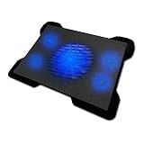 Base refrigeradora para portátiles, 5 ventiladores desconectables, luz led azul y 2 puertos USB especialmente diseñado para gamers. Woxter Notebook Cooling Pad 1560R es un silencioso ventilador diseñado especialmente para portátiles de 10 a 17"