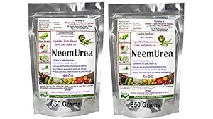 Plantmor Organic Fertilizers & Pesticides Neem Urea (850 GMS + 850 GMS) with Nitrogen 46% Fertilizer for Indoor, Outdoor, Terrace Garden Plants and Vegetable Gardening