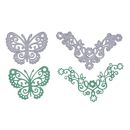 Amazingdeal365 2 PCS Schmetterling und Blumen Metall Form Schablonen Schneiden DIY Dekor Sammelalbum Karten Buchzeichen Lesezeichen als Geschenk für Freunde Geburtstag Kinder,Kindergarten Hobby Schule Handarbeit Unterricht usw. Ein tolles Geschenk! - 5