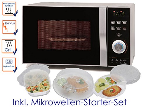 spécifications Micro-ondes combiné avec grill et Air Chaud 23L avec 800 W/1200 W, avec 5 pièces Kit de démarrage