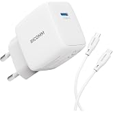 Ricomm 33W GaN USB-C Şarj Aleti PPS PD Hızlı Şarj Cihazı + 2 Metre Type-C 60W Şarj Kablosu