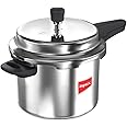 Impex 5 Litre Pressure cooker with Outer Lid, Pressure cooker with Quick and Even Heating, Virgin Grade Aluminium Pressure Cooker, 5 Years Warranty (Silver) (Non Induction Base, 5 Litres)