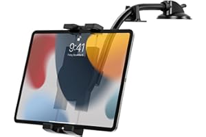 woleyi Car Dashboard Tablet Bracket Flexible, Dash iPad Holder Mount with Suction Cup [Gooseneck Long Arm 21cm] for Pro 12.9 Air Mini, Galaxy Tab, Kindle, Fire, 4-13" Phones & Tablets