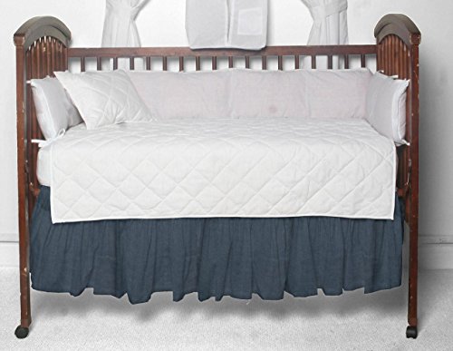 Patch Magic Blue Dark Chambray Fabric Dust Ruffle Crib