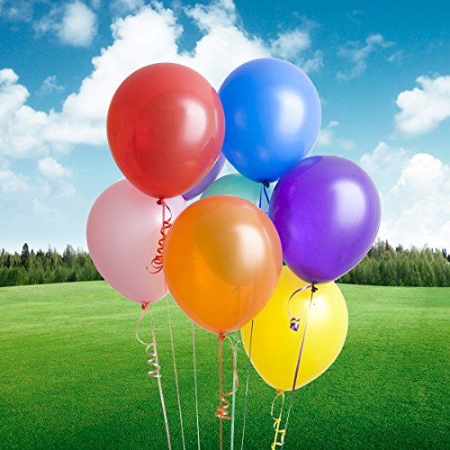 NUOLUX Sortierte Farben Luftballons mit einer blauen Ballon-Pumpe / Kompressor/Luft-Kompressor für Party, Geburtstag und andere feiern-100pcs(Random) - 8