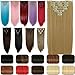 S-noilite® 17-26 Inches(43-66cm) 8pcs Long Full Head Clip In Hair Extensions Extension Sexy Lady Fashion Choice 20 Colors (26 Inches-Straight, Dark Brown)