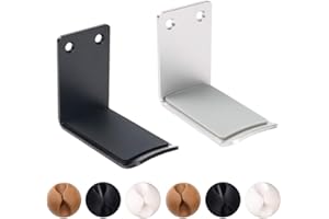 SourceTon 2 Packungen Aluminium-Kopfhörerständer und 6 Kabel-Clips, 2 Headset-Halterungen (schwarz und silber) und 6 Kabel-Organizer mit starkem Klebeband und Schrauben für Kopfhörer