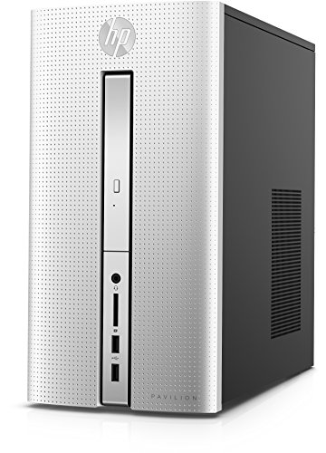 HP Pavilion (510-p160ng) Desktop PC (AMD Quad-Core A10-9700 APU, 8 GB RAM, 1 TB HDD, AMD Radeon R7-Grafikkarte, SuperMulti-DVD-Brenner mit Ultra-Slim-tray, FreeDOS 2.0) silber - 2