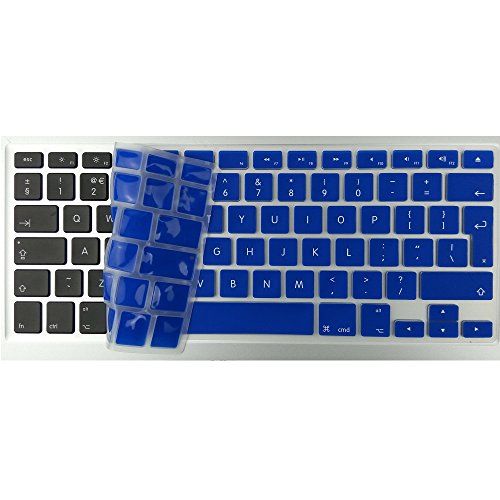 i-Buy 2PCS QWERTY Silikon Tastaturschutz Tastenschutz Kratzschutz für MacBook Air Pro 13″ 15″[EU Layout,English]- Dark Blue & Black - 2
