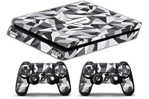 GAMESMONKEY Skin Compatibilité pour PS4 Slim – Limited Edition Decal étuis de Protection pour faceplates Bundle (Camouflage Geometric)