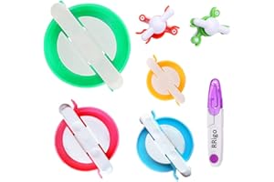 RRigo Pom Pom Maker, 6PCS DIY Pompoms Artesanía Doll Haciendo Kits-Hilado de Lana Knitting Craft Tool Set Fabricante de Pom-Pom -Pom Pom Maker + 1 PCS Tijeras(7)