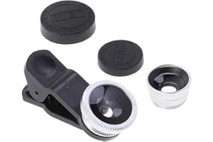 HEMOBLLO Universal Portable Handy Kamera Objektiv Super Weitwinkel Objektiv Makro Objektiv Fischaugenobjektiv Clip auf 3 in 1 Handy Objektiv für 6S / 7/8 / X (Silber)