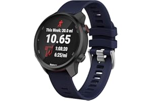 ISABAKE Elastyczny silikonowy zamiennik paska do smartwatcha Garmin Venu Sq GPS Forerunner 245/245, Fenix 6s 20 mm, wygodny pasek do Vivoactive 3 Music/HR Forerunner 645 Music