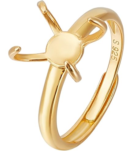 BENECREAT Impostazioni Anello A Griffe Ovale In Argento Sterling 925