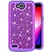 Produktbild MeganStore Schutzhülle für LG X Power 2, Robustes Gehäuse, 2-in-1 TPU & PC Cover Design Glitter Bling Glänzend Rückseite 5.5 LG X Power 2 dunkelviolett