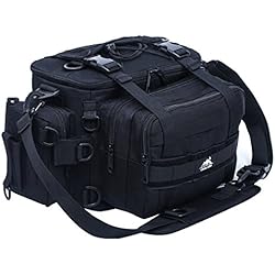Local Lion Bolsas de pesca multifuncionales de gran capacidad de bolso cintura que pueden transportarse con solo un hombro, adecuados para la pesca de Señuelo Color Negro
