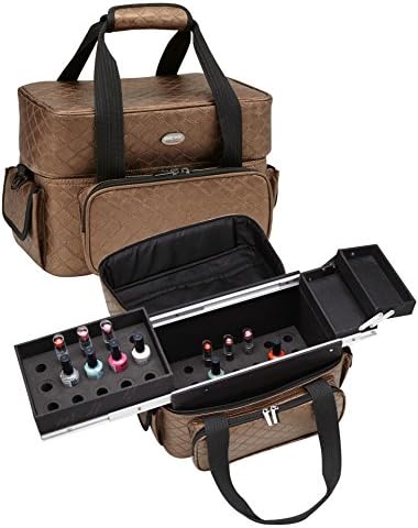 Seya Beauty Women's Soft-Sided Makeup Artist Storage Bag Case Bronze Quilted