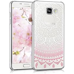 kwmobile Funda para Samsung Galaxy A5 (2016) - Carcasa de [plástico] para móvil - Protector [Trasero] en [Rosa Claro/Blanco/Transparente]