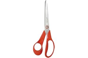Fiskars Ciseaux universels pour gauchers, Longueur totale: 21 cm, Lames en acier inoxydable/Poignées en plastique, Classic, 1005147