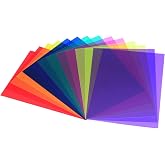 MECCANIXITY Orange Gel Light Filters - 11x8.5 Inch Polyester Sheets For Photography, Film & Stage Lighting (Pack Of 10)