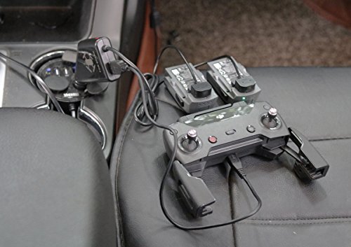 ZEEY-3-In-1-Car-Charger-for-DJI-SPARK-Drone-Battery-Remote-Controller-Car-Adapter-with-Two-Battery-Charging-Ports-One-USB-Charging-Port