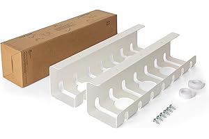 SCANDINAVIAN HUB Scanfield Cache Cable, Set x 2 Range Cable, Organisateur Rangement Cable sous le Bureau, Goulotte Passe Cable, Boite Cache Cable, Maximise Circulation de l'Air, Facile à Installer, Cable Management PC