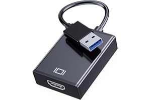 GANA USB to HDMI Adapter, USB 3.0/2.0 to HDMI Audio Video Adapter, HD 1080P Video Graphics Cable Converter for PC, Laptop HDTV TV compatible with Windows XP/10/8/7-Black