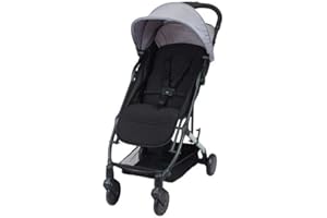 Bambisol Poussette Canne Compacte YUKO² | Dès la Naissance - 22kg, Pliage 1 main, Repose-jambe Réglable, Sac | Noir Gris