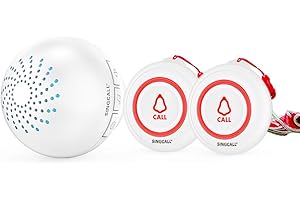 SINGCALL Drahtloses Übertragungssystem, Ruf Hilfe 2 SOS Ruf Glocken 1 Empfänger, Krankenschwester-Hilfesystem rufen, 500+ft Reichweite